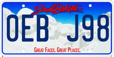 SD license plate 0EBJ98