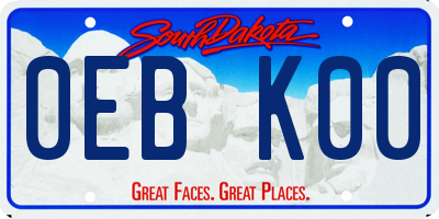 SD license plate 0EBK00