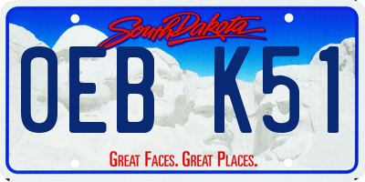 SD license plate 0EBK51