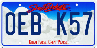 SD license plate 0EBK57