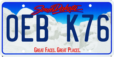 SD license plate 0EBK76
