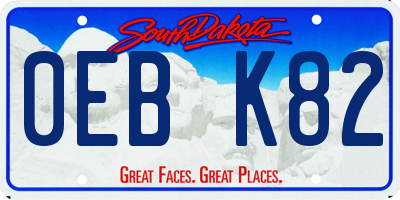 SD license plate 0EBK82