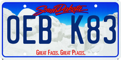 SD license plate 0EBK83