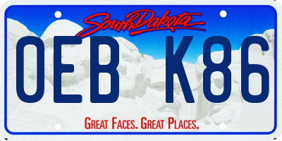 SD license plate 0EBK86
