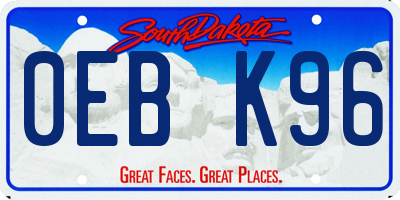 SD license plate 0EBK96