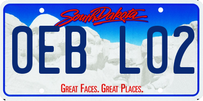 SD license plate 0EBL02