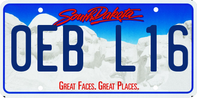 SD license plate 0EBL16