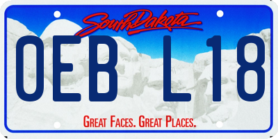 SD license plate 0EBL18