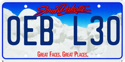 SD license plate 0EBL30