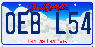 SD license plate 0EBL54