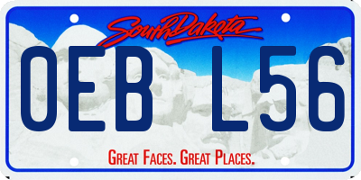 SD license plate 0EBL56