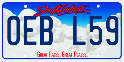 SD license plate 0EBL59