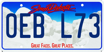 SD license plate 0EBL73
