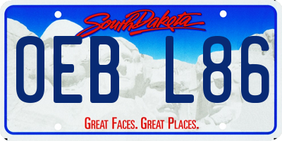 SD license plate 0EBL86