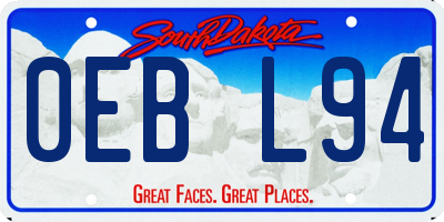 SD license plate 0EBL94