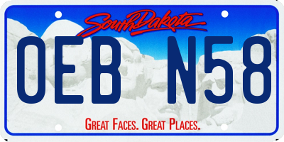 SD license plate 0EBN58