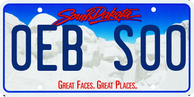 SD license plate 0EBS00