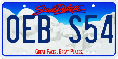 SD license plate 0EBS54