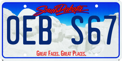 SD license plate 0EBS67
