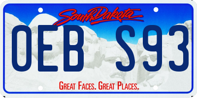SD license plate 0EBS93