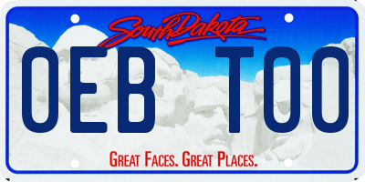 SD license plate 0EBT00