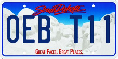 SD license plate 0EBT11