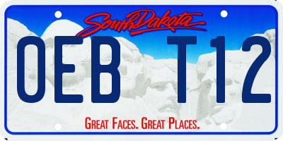 SD license plate 0EBT12
