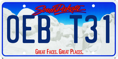 SD license plate 0EBT31