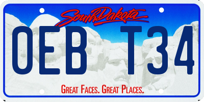 SD license plate 0EBT34