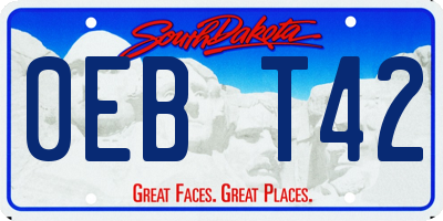 SD license plate 0EBT42