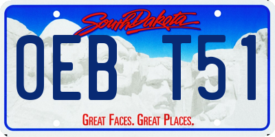 SD license plate 0EBT51