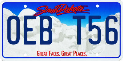 SD license plate 0EBT56