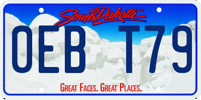 SD license plate 0EBT79