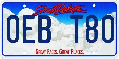 SD license plate 0EBT80