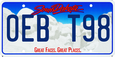 SD license plate 0EBT98