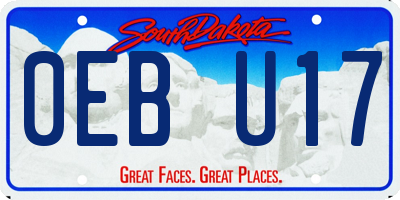 SD license plate 0EBU17