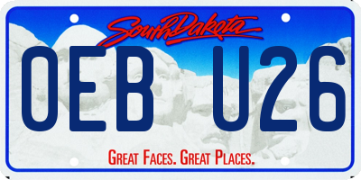 SD license plate 0EBU26