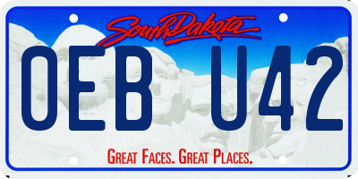 SD license plate 0EBU42