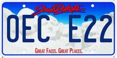SD license plate 0ECE22