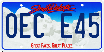SD license plate 0ECE45