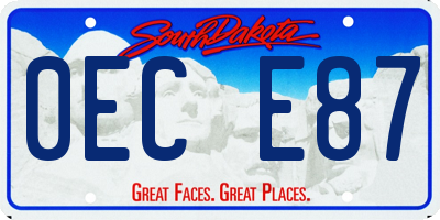 SD license plate 0ECE87