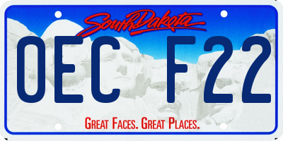 SD license plate 0ECF22