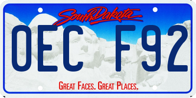SD license plate 0ECF92