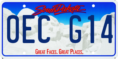 SD license plate 0ECG14