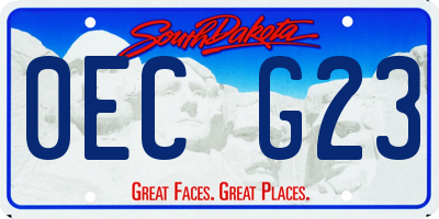 SD license plate 0ECG23