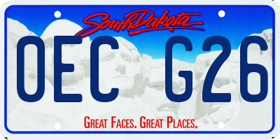 SD license plate 0ECG26