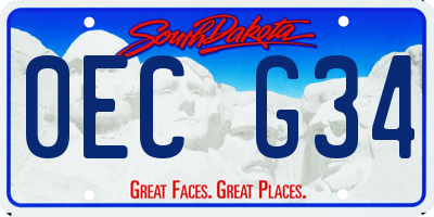 SD license plate 0ECG34