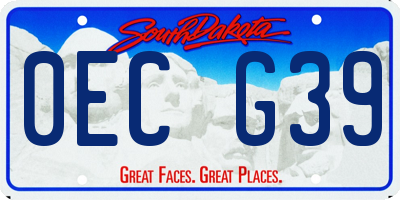 SD license plate 0ECG39