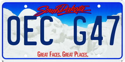 SD license plate 0ECG47