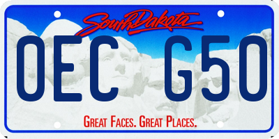 SD license plate 0ECG50